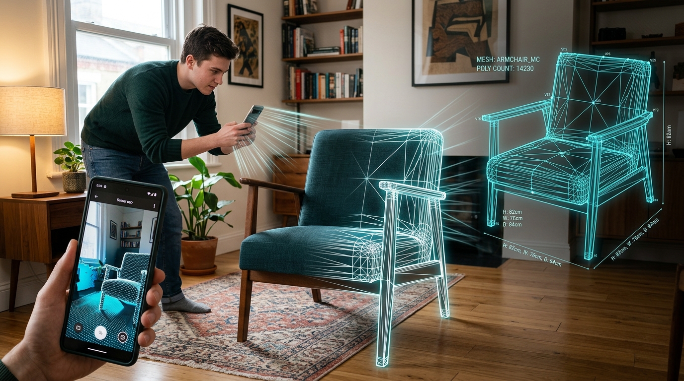 Image Placeholder: Example product converted into a 3D model for AR